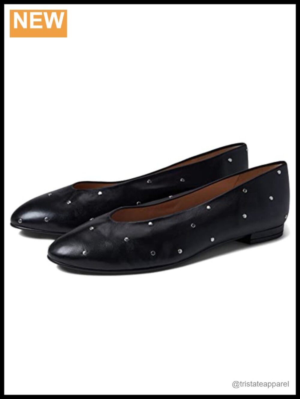 Leather Slip-On Flat Sandals with Metal Dot Accents Casual Outdoor